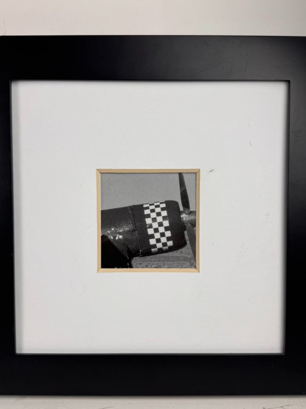 Vintage Aircraft Propeller Black Framed Wall Art 12x12 AS-IS Frame Chipped